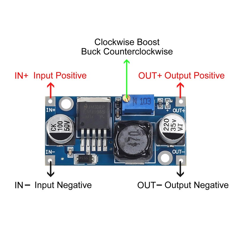 5 Pack LM2596 DC to DC Buck Converter 3.0-40V to