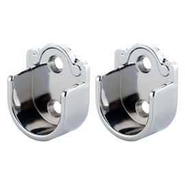 NXPWRC 2 Pieces Shower Curtain Rod Support, Wardrobe Rod Support, Curtain Rod Support, Curtain Rod Fixing, Metal Hanging Bracket, Home Accessories