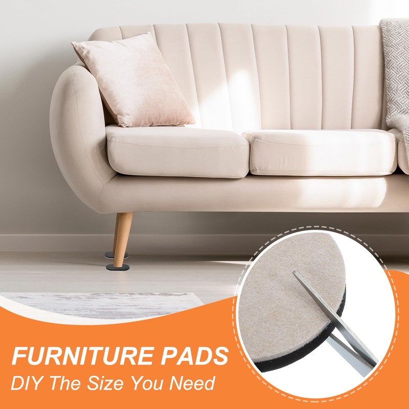 PATIKIL 3 1/2" Furniture Sliders, 4 Pcs Reusable Furniture Sliders