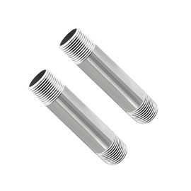 GeilSpace 3/4" x 4" Stainless Steel Pipe, 304 Pipe Nipple Fits Standard 3/4 Inch Threaded Pipes and Fittings, DIY Industrial Metal tube (2 PCS)