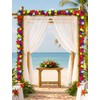 2 Pcs Tropical Hibiscus Flower Garland, 7 FT Artificial Monstera
