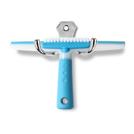 Shower Squeegee for Glass Doors, MEIBEI Squeegee for Shower Glass Door, Multi-Purpose Silicon Squeegee with Groove Gap Brush for Car Windshield, Tile Wall, Window, Mirror, Glass Door