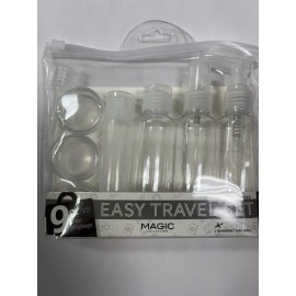 Magic Collection 9pcs Make Up Spray Bottle Lotion Case Container Traveling Set Kits with Pouch