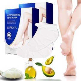 6 Pack Foot Mask Moisturizing Hydrating Foot Spa Socks for Softens Rough Dry Cracked Feet Treatment Care - Nicotinamide + Shea Butter + Milk -2 Boxes