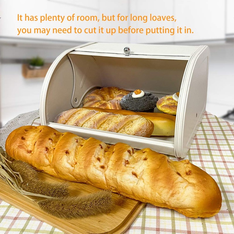 X458 Metal Bread Box for Kitchen Countertop - Stainless Steel