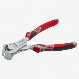 NWS 8" Heavy Duty Lever End Cutting Nipper PowerBolt - Matte Chromium - SoftGripp, Tethered Attachment