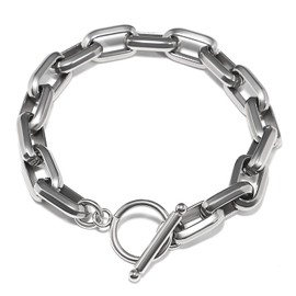 Napist NPB037 Men's Bracelet, Surgical Stainless Steel, Hypoallergenic Pair Accessory, Chain Silver, Stainless Steel