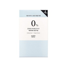 Happy Bath Zero Percent Antibacterial Bath Soap, 90g, 4 pieces / 해피바스 제로퍼센트 항균 바솝, 90g, 4개