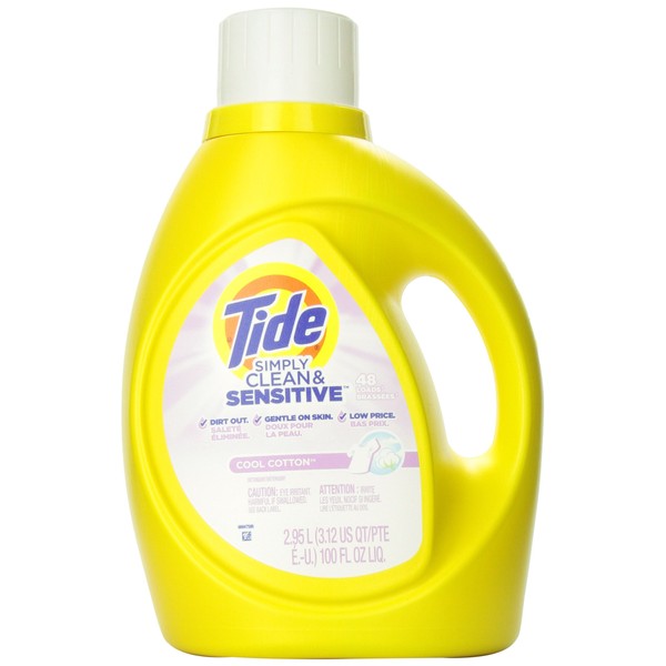 Tide Simply Clean & Sensitive HE Liquid Laundry Detergent - 100 oz - Cool Cotton - 48