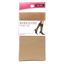 Berkshire Plus Women's Size Queen Sheer Graduated Compression Trouser Sock, Nude