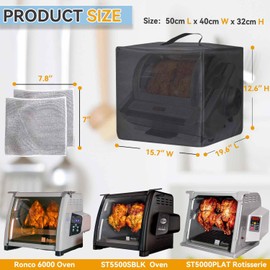 Rotation Rotisserie Oven Dust Cover, 600D Thickened Nylon Material, Compatible For Ronco 6000 Platinum, For Ronco ST5500SBLK/5500/ST5000PLAT No Heat Rotation Rotisserie Oven