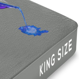 Utopia Bedding Waterproof Mattress Protector King Size, Premium Terry Mattress Cover 200 GSM, Breathable, Fitted Style with Stretchable Pockets (Gray)