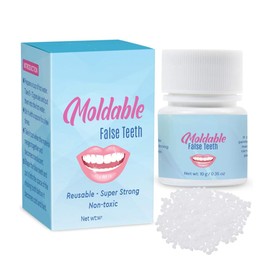 womcare Fake Tooth Repair Kit-Thermal Beads for Filling Fix The Missing and Broken Tooth or Adhesive The Denture Fake Teeth, White