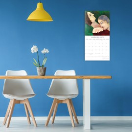 2025 Square Wall Calendar - Chagall 12 x 12 Inch Monthly View, 16-Month, Art Theme, Includes 180 Reminder Stickers