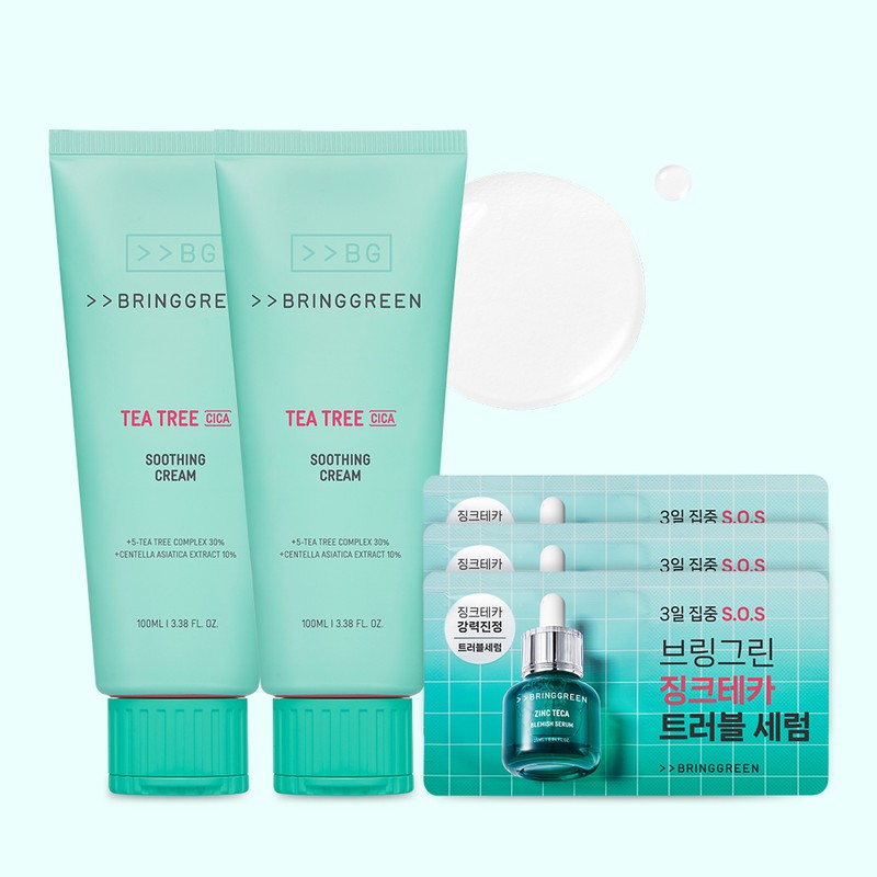 Bringgreen Tea Tree Cica Soothing Cream Plus 100ml+100ml