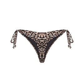 RELLECIGA Women's Leopard Tie Side Thong Bikini Bottom Size Large