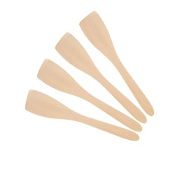 Set of 4 x 12" (300mm) Beechwood Wooden Flat Spatula, Ideal for Cooking, Baking, Decorating, Engraving