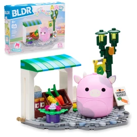 BLDR Squishmallows Patty's Farmers Market Building Set - Patty The Pink Cow Buildable Figure - Squishmallows Fans 8+, 0046