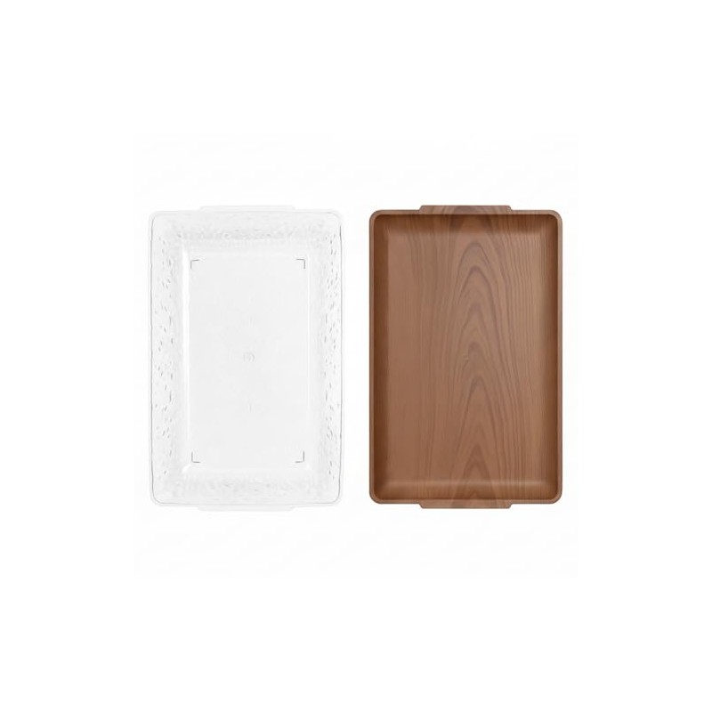 2 Set 16" x 9" Plastic Chilled Serving Tray for