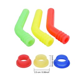 RC Exhaust Extension Tube Silicone Pipe & Silicone Gasket for 1/8 1/10 Nitro HSP HPI Axial Himoto Redcat RC Nitro Power Car Truck 6 Pcs/Set (Mixed-Colors)