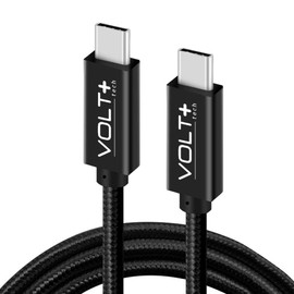VOLT PLUS TECH PRO Dual PD USB-C Compatible with Raspberry Pi 4 Model B+ Data Cable Gen4 USB-C 4.1 Thunderbolt 3/4 at 100W +10Gbps Speeds +HDMI Power Delivery (1.2M/4Ft)