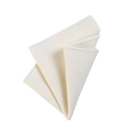 DonDon Men's Pocket Square Handkerchief 23 x 23 cm to Fold Yourself Cotton Tweed Style Plain, White