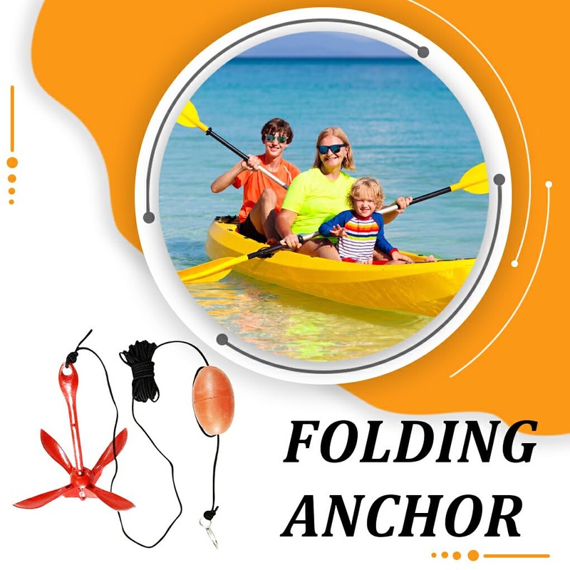 CLSSLVVBN Kayak Anchor Set Including Grappling Hook and Durable Nylon