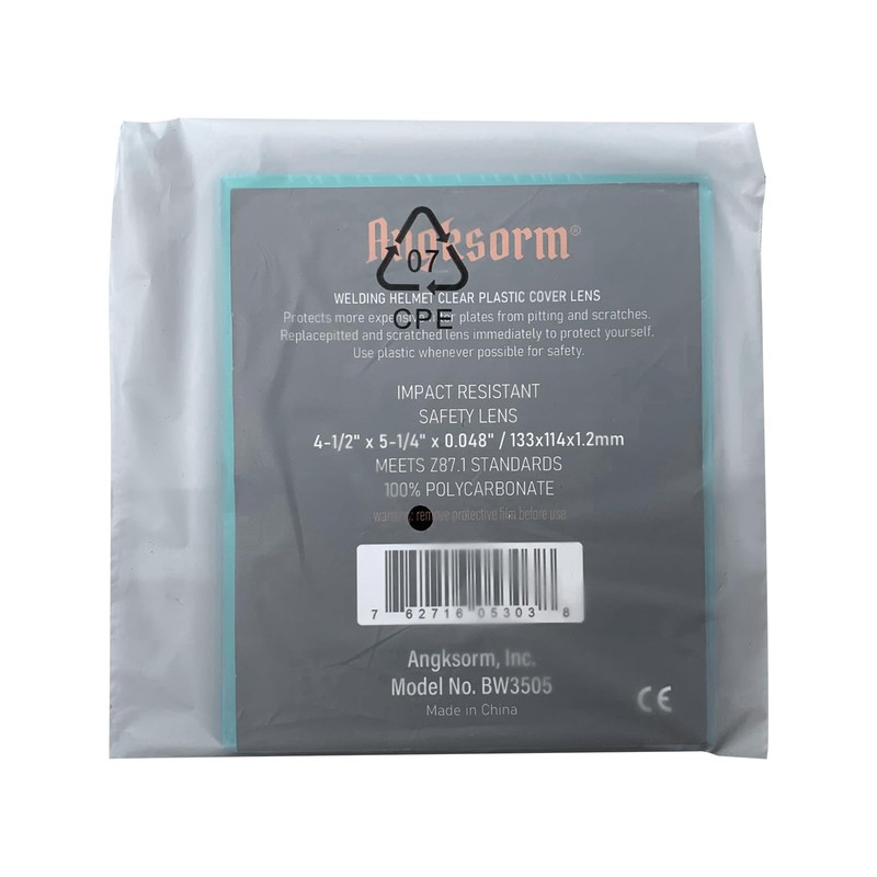 4-1/2" x 5-1/4" Clear Replacement Lens Covers for Welding Helmets