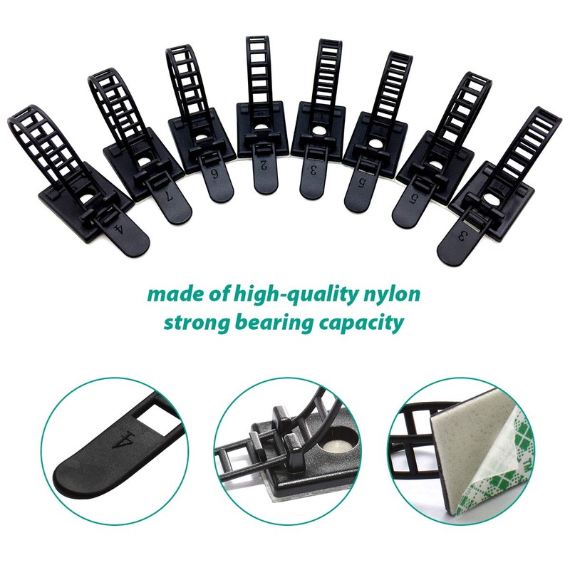25 Pieces Desk Wire Organizer Cable Ties Zip Ties Adhesive