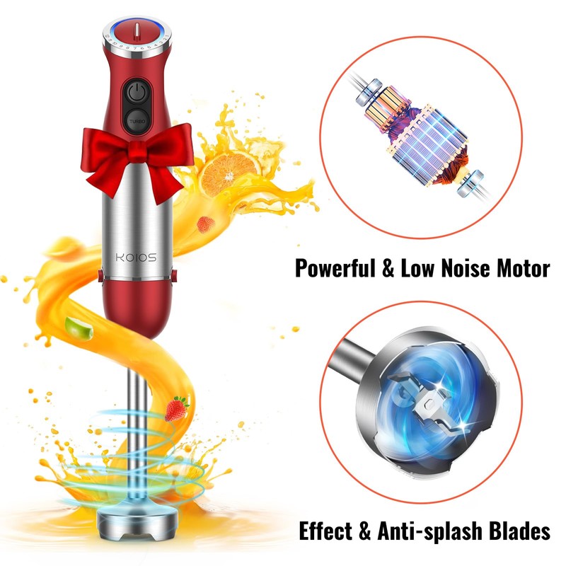KOIOS 5-in-1 Hand Immersion Blender, 1000W 12 Speed Handheld Blender