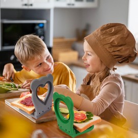 LEPCY Uncrustables Sandwich Maker Sealer Cutter, Crustless Sandwich Cutter, PB&J Uncrustable Maker - Color Grey, Heart Shape