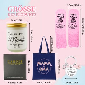 Dongcill Geschenke für Mama, Muttertagsgeschenke, Geschenke für Mama Geburtstagsgeschenk, mit Mama Einkaufstasche, Muttertag kerzen, Socken mama, Schlüsselanhänger mama, Beste Mama Geschenk