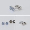 925 Sterling Silver Earrings Stud with Screwback Cubic Zirconia for