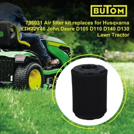 Butom 796031 594201 Air Filter for Husqvarna YTH22V46 YTA22V46 YTH24V48 YTH18542 YTA24V48 YTH24V54 Riding Mower Lawn Tractor,John Deere D100 D110 D125 D130 D140 Repalce 796031 591334