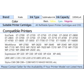 PRINTERWORLD 612 Sublimation Ink for Inkjet Printer ET-2760 2720 2803 2400 WF-7710 400ML