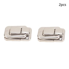MroMax 2PCS Toggle Catch Lock 1.89" x 1.3" (LxW) Retro DecorativeSilver Hasp Lock for Suitcase Chest Trunk Latch Clasp