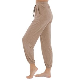 WiWi Pajama Pants for Women Lounge Joggers Yoga Viscose from Bamboo Bottoms Plus Size Pajamas Pant Sweatpants S-XXL,Camel, Medium