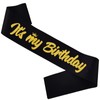 FSJJLLU ‘It's My Birthday' Birthday Sash Black with Glitter Gold