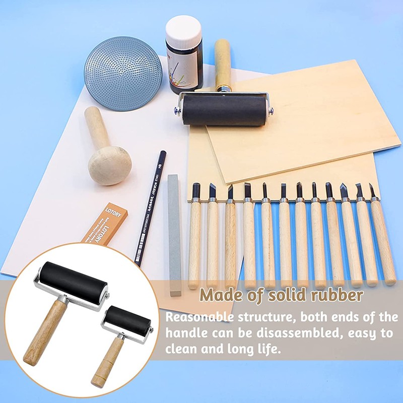 INHEMING 2 Pack Rubber Roller 10 cm (4 Inch) and