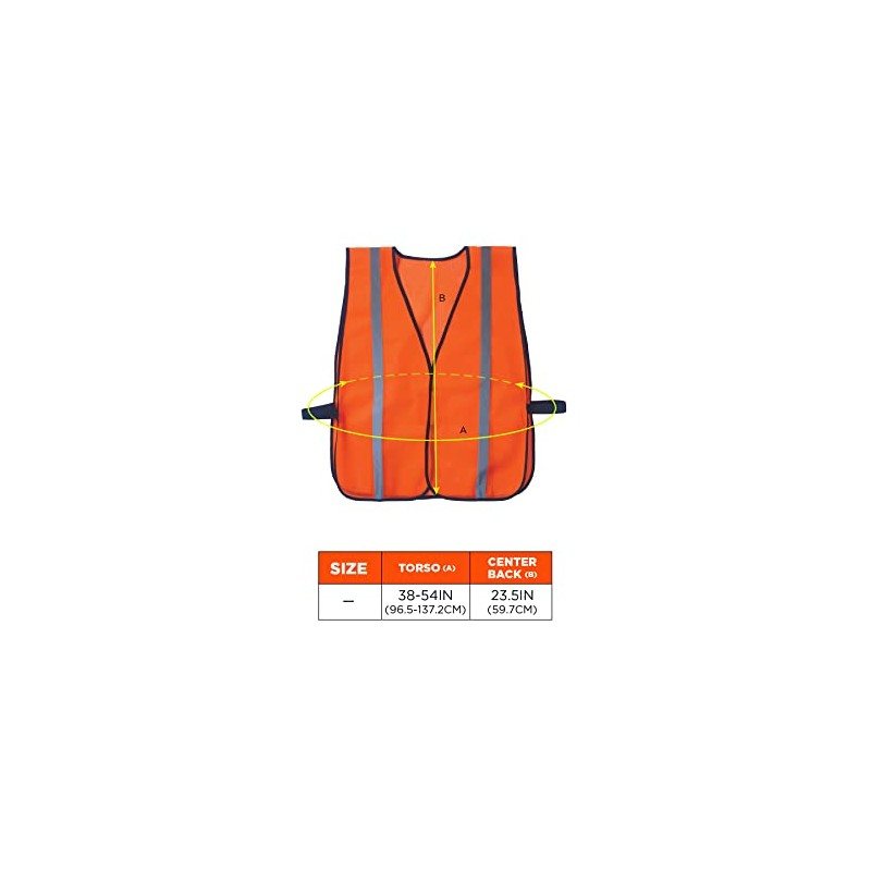 Ergodyne GloWear 8020HL Non-Certified Reflective High Visibility, One Size, Orange