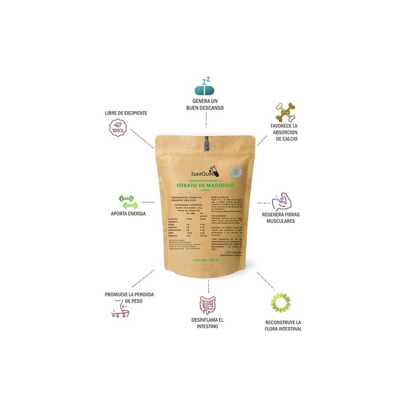 Citrato de Magnesio Natural de 250 G