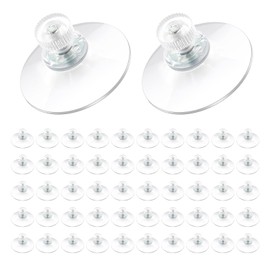 MDEOOSKY 50Pcs Suction Cup 40 mm Glass Suction Pads Clear PVC Sucker Pads Suction Holder with Screw Nut for Bathroom Wall Door Glass Window Car Shade (Clear)