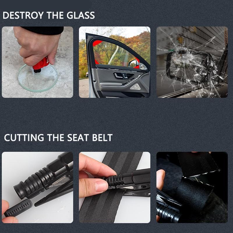 3 in 1 Car Emergency Escape Tool Keychain, Multifunctional Car