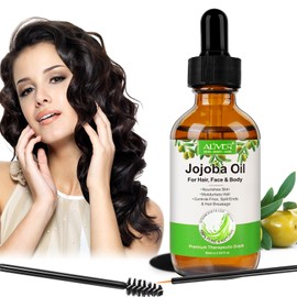 Jojoba Oil Hair for Hair Growth, Jojoba Oil for Hair, Jojoba Oil Organic Prevention of Hair Loss and Promote Hair Growth, for Growth Eyelashes, Beard, Nails, Nourishes the Scalp, 60 ml