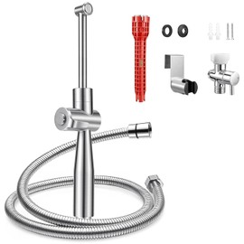 SPACEREST Handheld Bidet Sprayer for Toilet, Leak-Proof Stainless Steel Bidet Attachment for Toilet, Adjustable Spray Angle & Water Pressure, Toilet Sprayer for Personal Care, Postpartum (Silver)