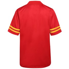 Pullonsy Blank Customized Football Jerseys for Men Dad Adult Christmas T-Shirts Vintage Outfit Tops Yellow Stripes Red Jersey Size X-Large