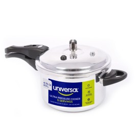 Universal (4.75 Quart / 4.5 Liter) Anti-Rust Ultra Pressure Cooker, Aluminum Pressure Cooker for 5 Servings, Even Heat Distribution, Diameter 9.4 inches, Height 8 inches