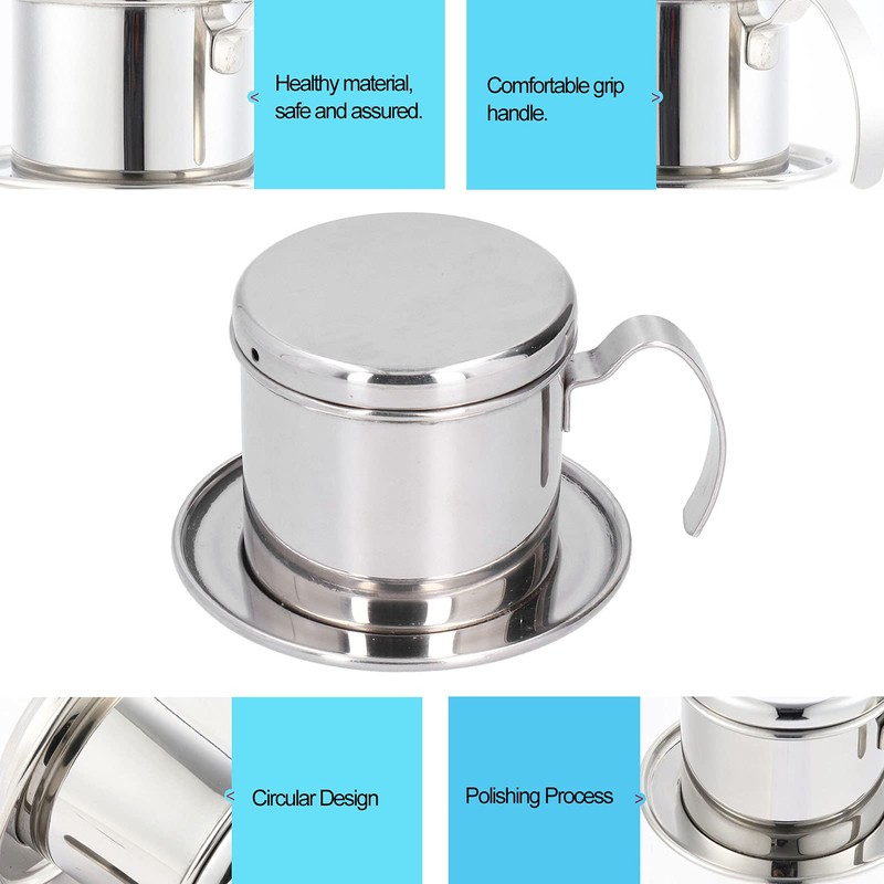Vietnamese Coffee Filter, Stainless Steel Pour Over Coffee Dripper Cup