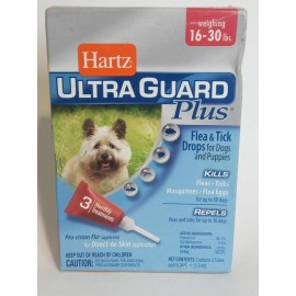 Hartz Ultra Guard Plus Flea & Tick Drops Dogs 16-30 Lbs. 2 Pack New