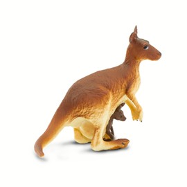 Safari Ltd. Kangaroo with Baby Figurine - Realistic 4" Hand-Painted Wildlife Toy - Educational Companion for Boys, Girls & Kids Ages 3+